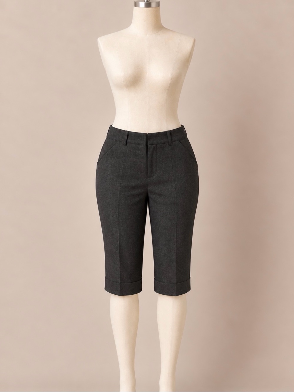 Speechless Gray Heathered Cuffed Dress Capri Pants Career Trousers Size 13
